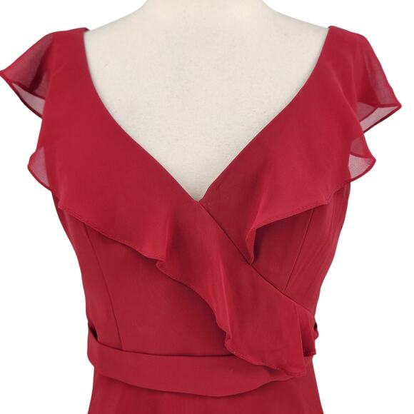 Mori Lee Ruffle Neckline Open Back Formal Gown 21527 Bridesmaid - Romantic - Picture 6 of 9